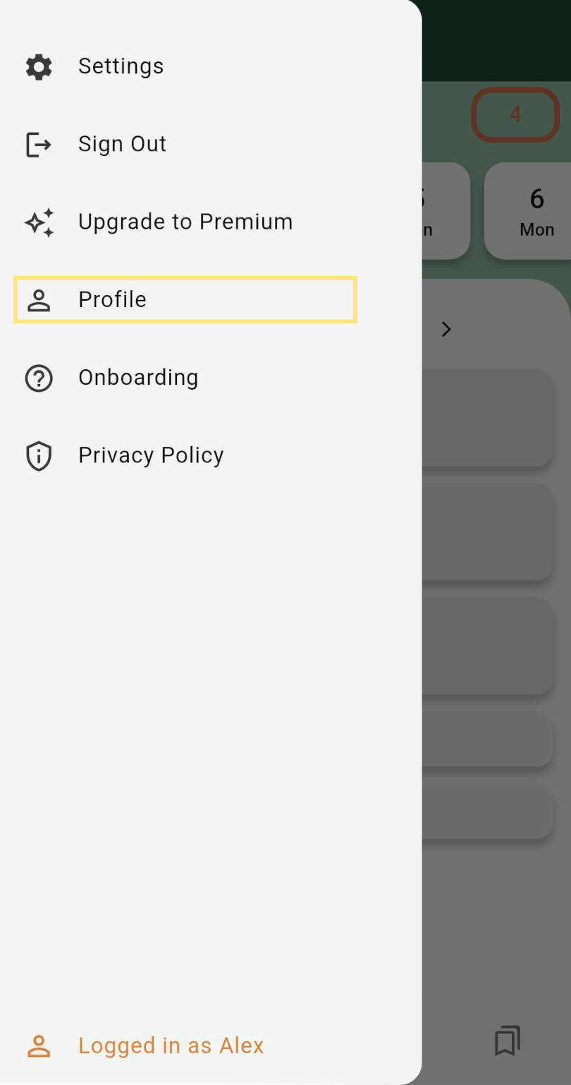 Navigate to Profile